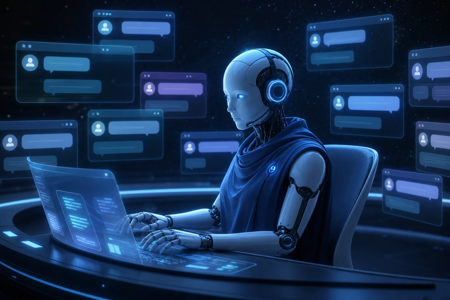 AI support agent Cali handling multiple customer chat windows at 2am