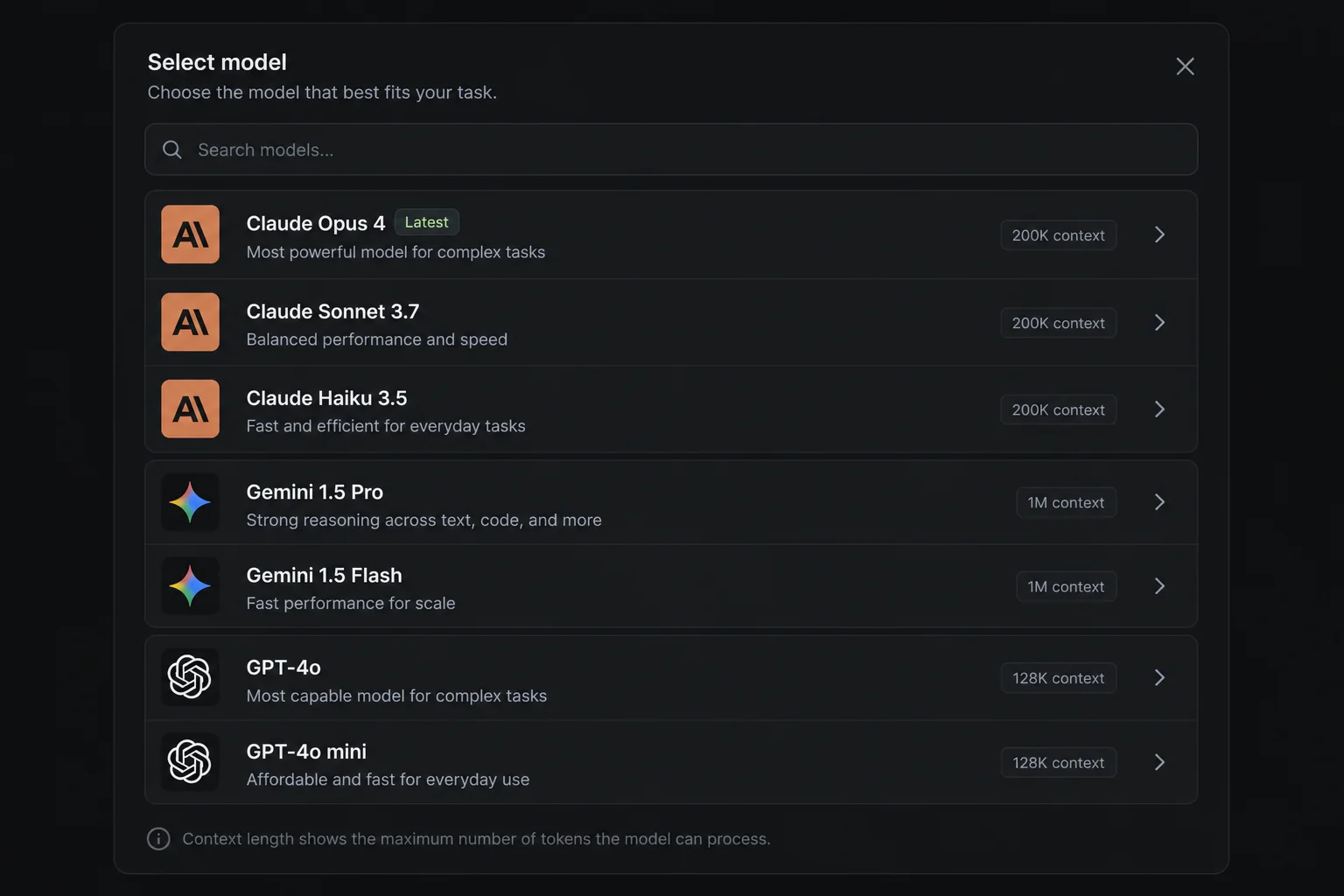 GitLab Duo AI model selector panel showing Claude Opus, Gemini, and OpenAI models