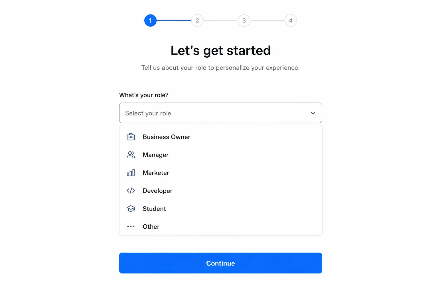 GitLab onboarding form with role selection