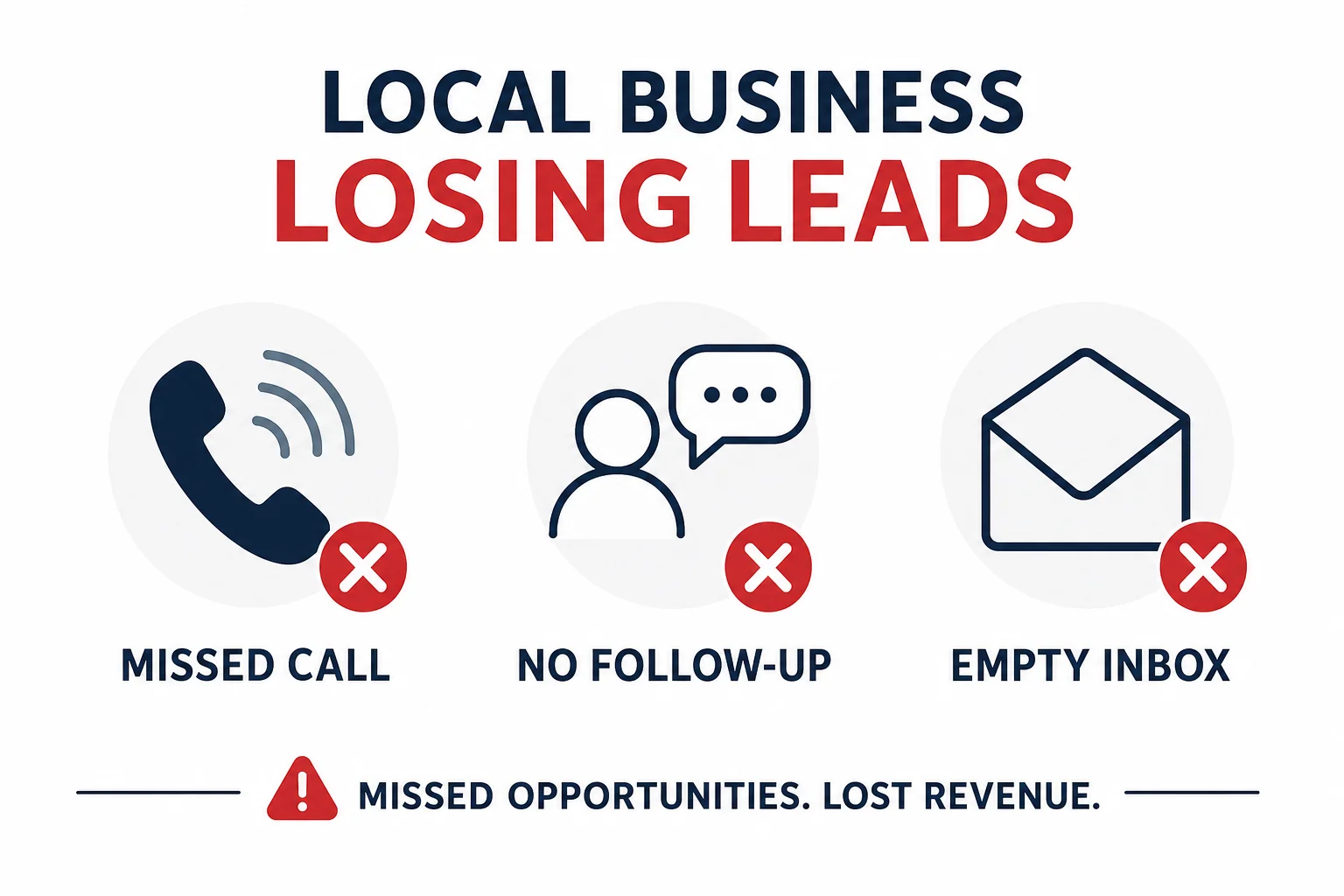 Local businesses losing leads due to no follow-up system or automated response