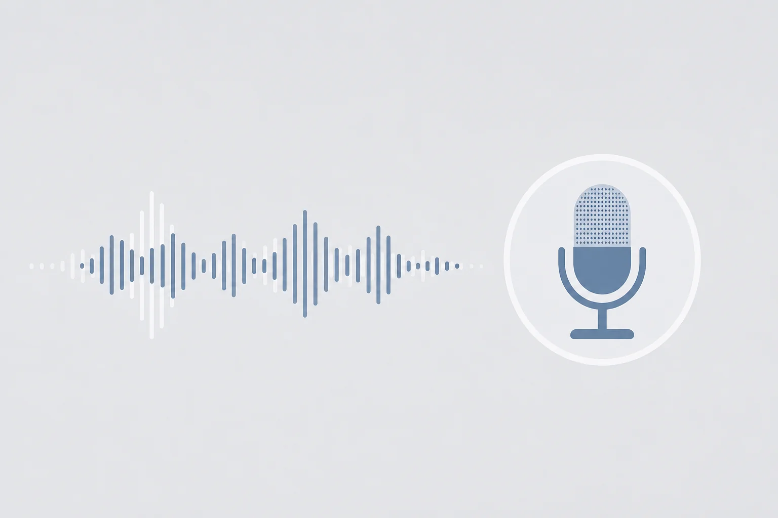 GoHighLevel Voice AI Agent microphone and waveform interface on a clean background