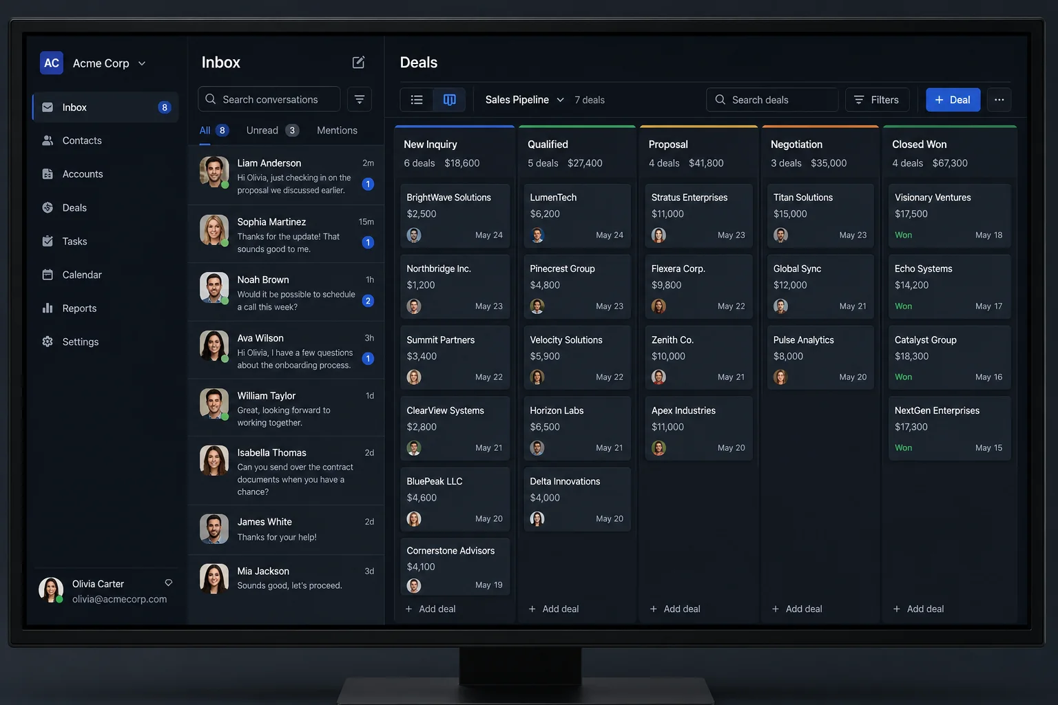 WA CRM open-source WhatsApp CRM dashboard showing inbox, pipeline, and contact management