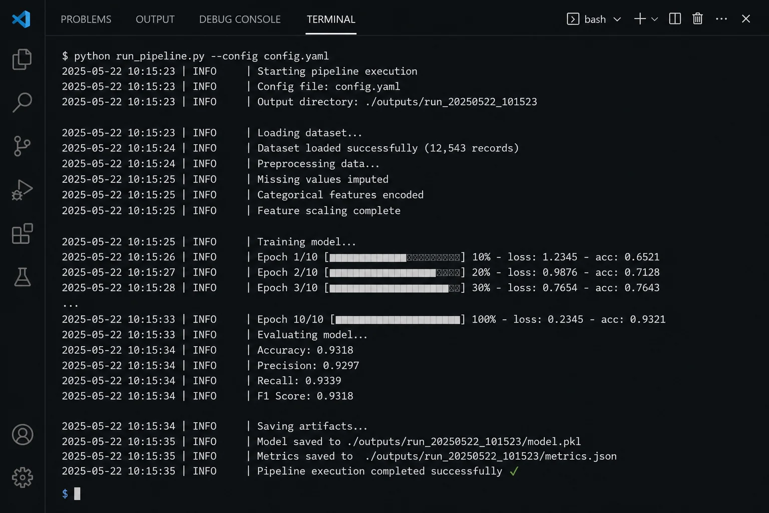 Kimi Code terminal interface showing code execution and progress logs